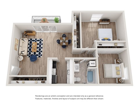 a 1 bedroom floor plan with a bathroom and a living room